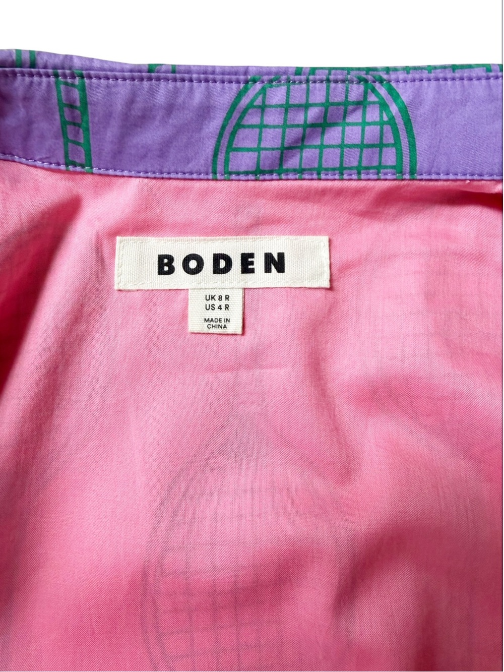 Boden Multi Tiered Shirt Maxi Dress Tennis Print Size US 4 - Picture 4 of 12